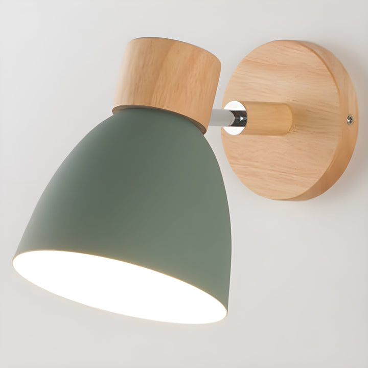 Wood Nordic Wall Lamp with Switch for the Bedroom