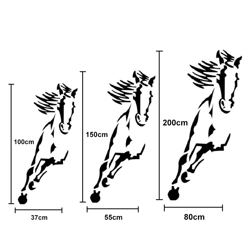 Galloping Horse Wall Decoration, 3D Acrylic Modern Mirror Horse Wall Sticker