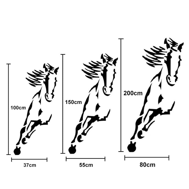 Galloping Horse Wall Decoration, 3D Acrylic Modern Mirror Horse Wall Sticker