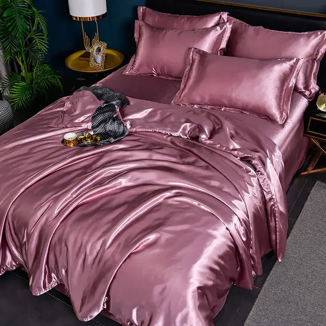 Luxury Solid Satin Duvet Cover - SilkSerenity