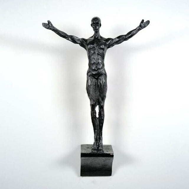 Climbing wall hanging statues