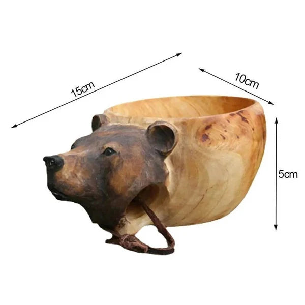 Wooden Cup - WildSip - Handmade Animal Design - Adventurous Hydration