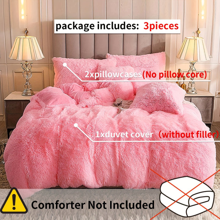 Ultra Soft Plush Duvet Cover Set with Zipper - Luxury &amp; Comfort