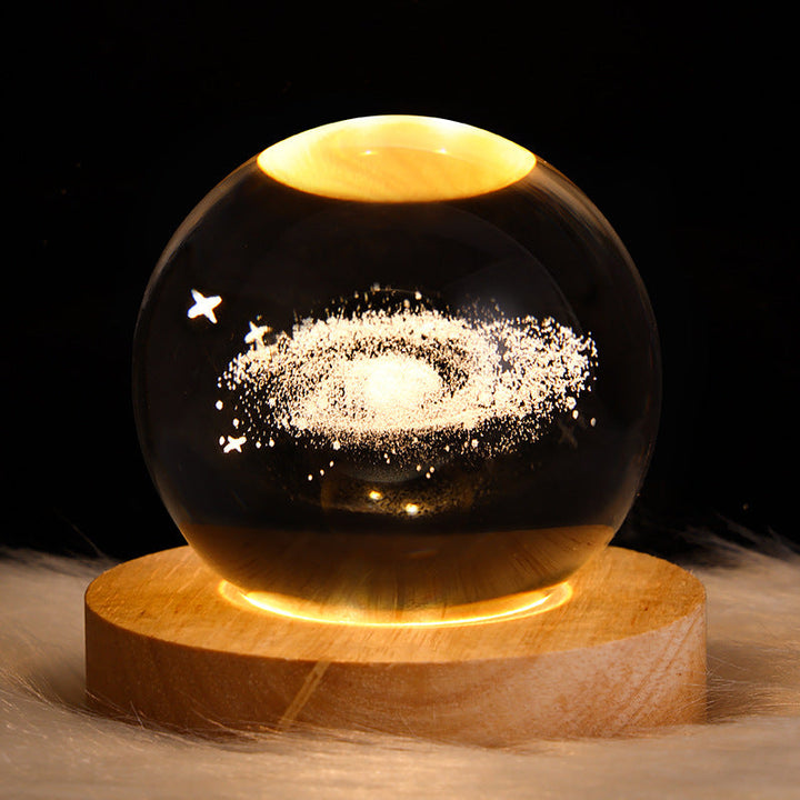 LED Night Light Galaxy Crystal Ball Table Lamp 3D Planet Moon Lamp Bedroom Home Decor For Kids Party Children&