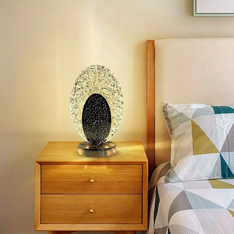 Modern &amp; Luxury Peacock Table Lamp - CrystalGlow