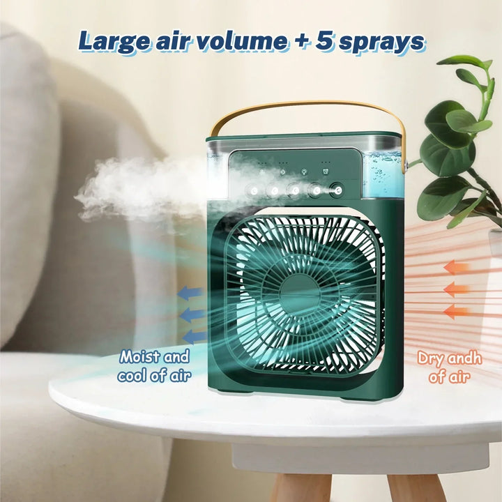 3-in-1 Portable Air Cooler with Humidifier and LED Night Lights |