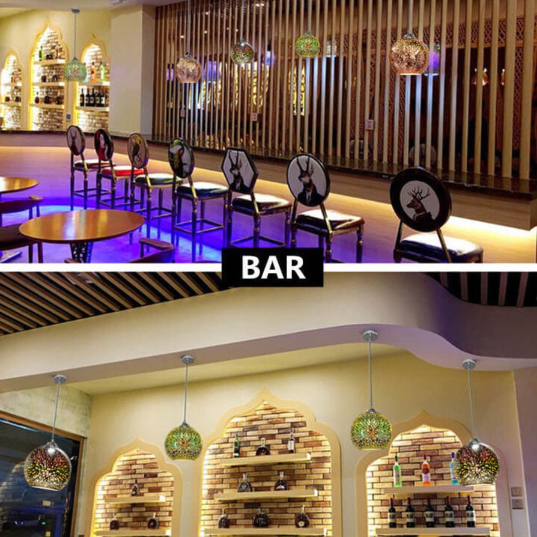 Modern creative 3D colourful firework glass 1-light dome pendant lamp