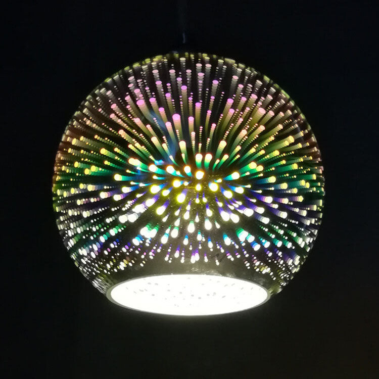 Modern creative 3D colourful firework glass 1-light dome pendant lamp