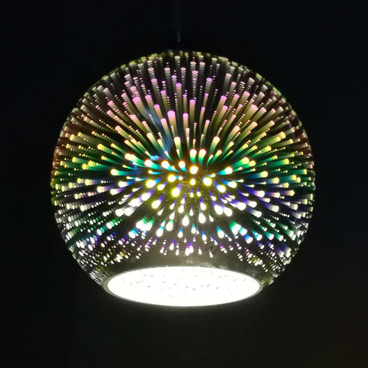 Modern creative 3D colourful firework glass 1-light dome pendant lamp