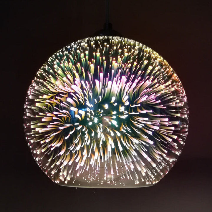 Modern creative 3D colourful firework glass 1-light dome pendant lamp