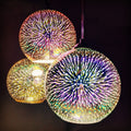 Modern creative 3D colourful firework glass 1-light dome pendant lamp