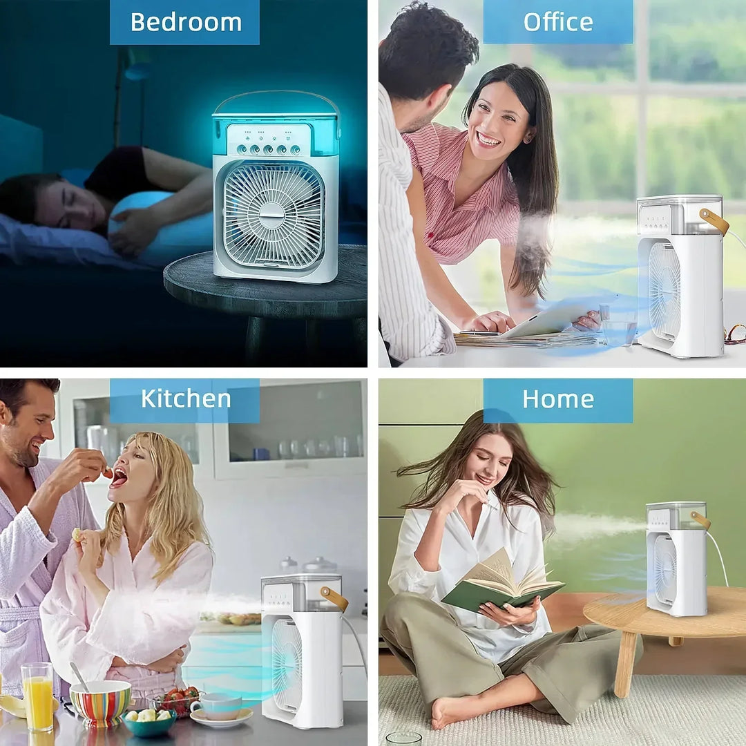 3-in-1 Portable Air Cooler with Humidifier and LED Night Lights |