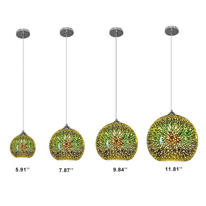 Modern creative 3D colourful firework glass 1-light dome pendant lamp