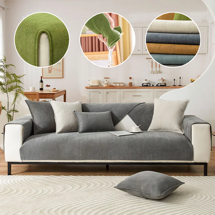 Herringbone Chenille Fabric Furniture Protector Sofa Cover |