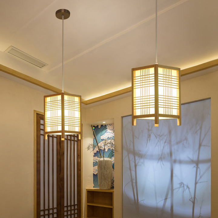 Traditional Japanese Lantern Made of Wood