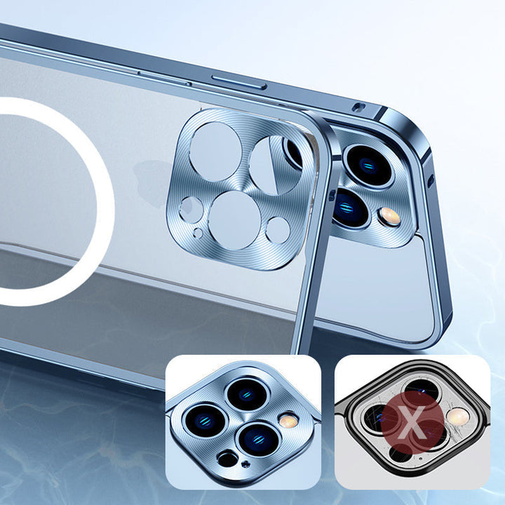 Magnetic phone case for iPhone with metal frame |