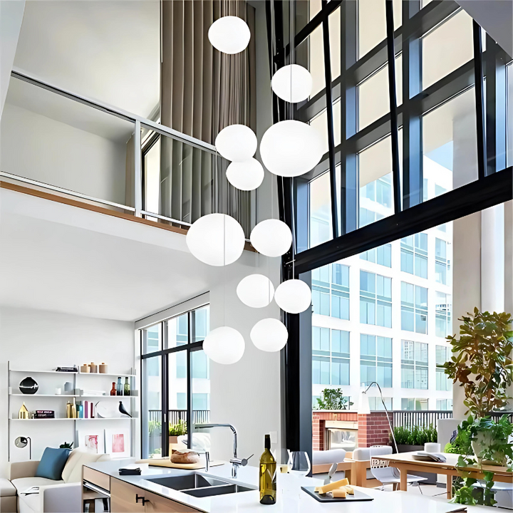 GloStone | Elegant Glass Pebble Pendant Light