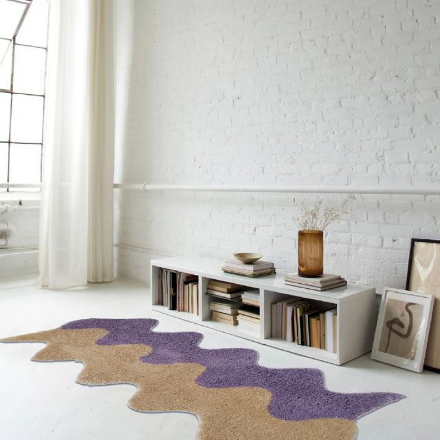 Abstract colour Block Rug made of Cotton-Polyester