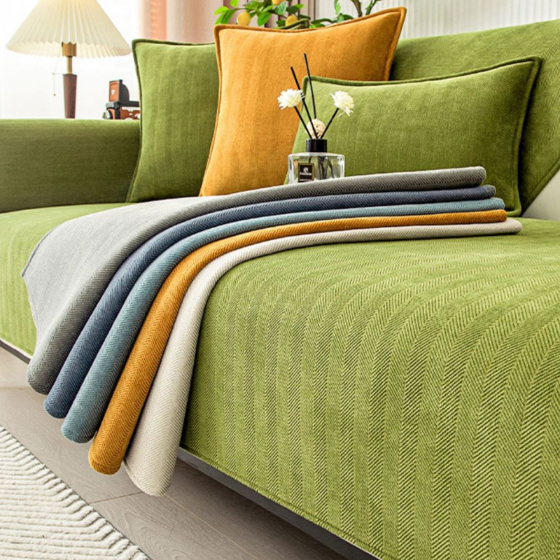 Herringbone Chenille Fabric Furniture Protector Sofa Cover |