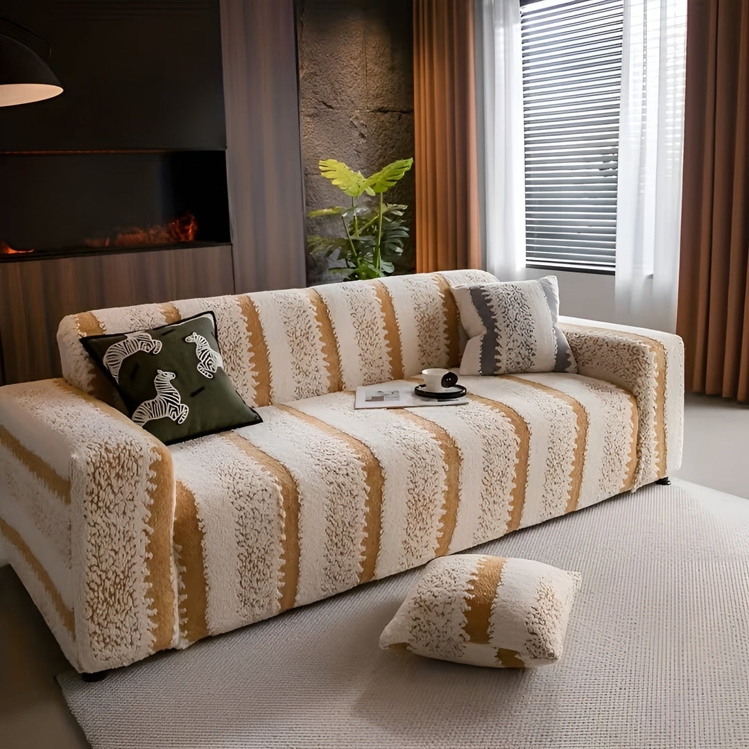 Plush sofa cover (2 pieces) – Soft, warm and decorative | Protects your sofa stylishly |