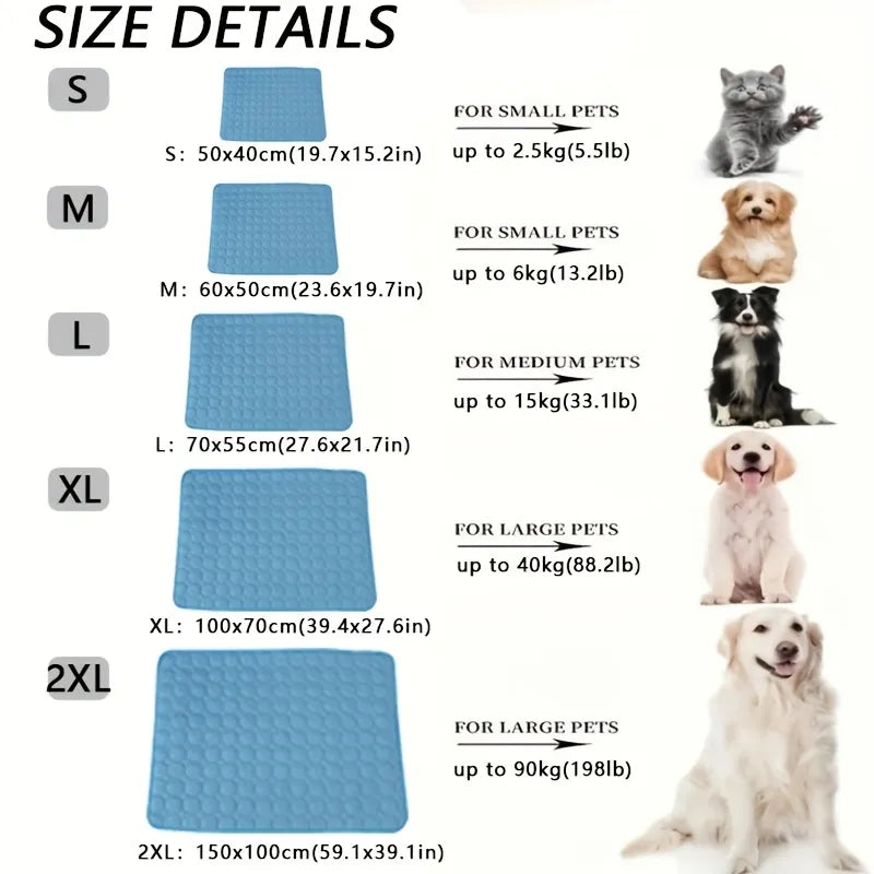 Extra Large Dog Cooling Mat | Summer Pet Bed for Small &amp; Big Dogs | Durable Blanket for Cats &amp; Sofa Protection - Ice Pad Blanket |