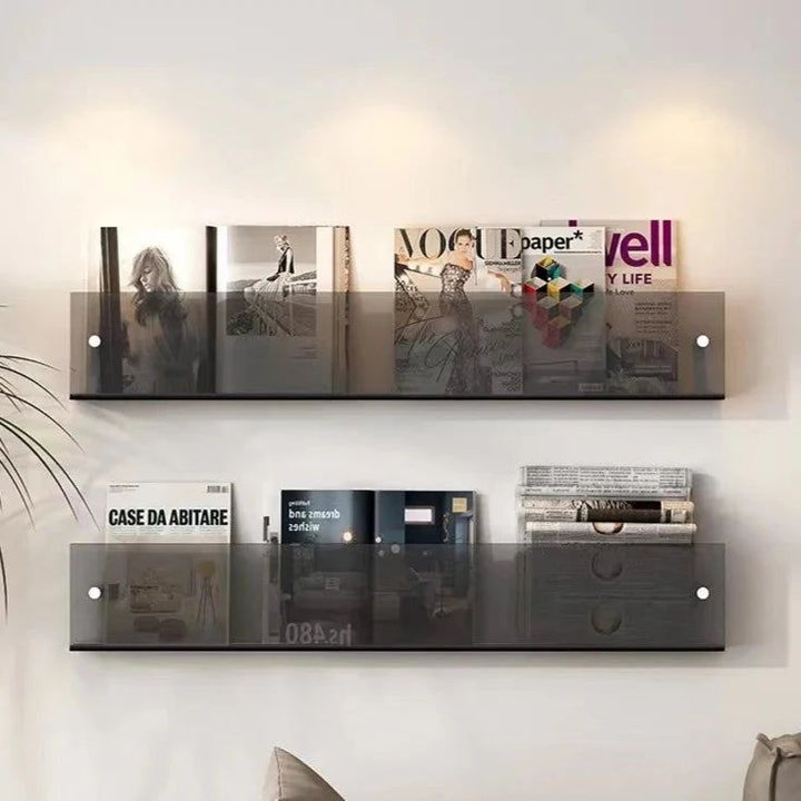 ClearLine – Stylish Acrylic Wall Shelf for Magazines
