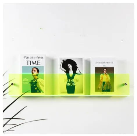 ClearLine – Stylish Acrylic Wall Shelf for Magazines