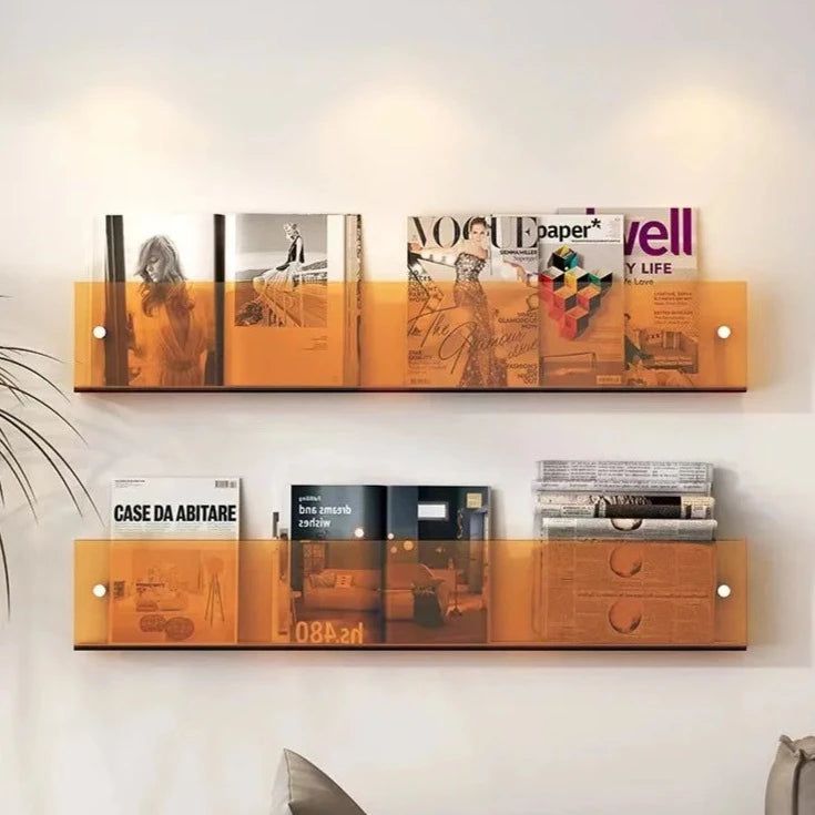 ClearLine – Stylish Acrylic Wall Shelf for Magazines