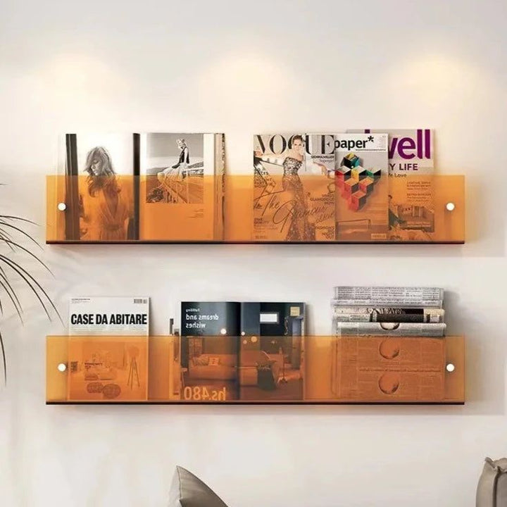 ClearLine – Stylish Acrylic Wall Shelf for Magazines