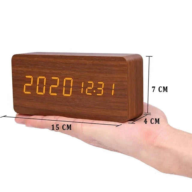 Charms | Digital Wooden Alarm Clock | Including Temperature Display