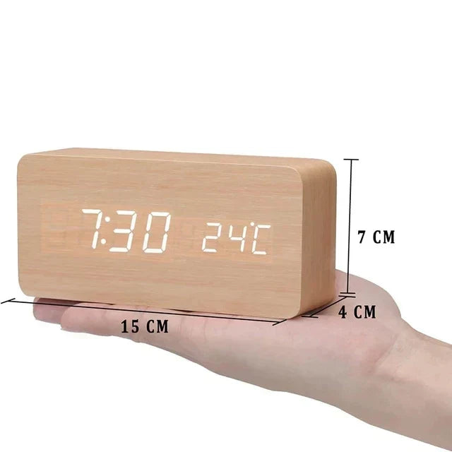 Charms | Digital Wooden Alarm Clock | Including Temperature Display