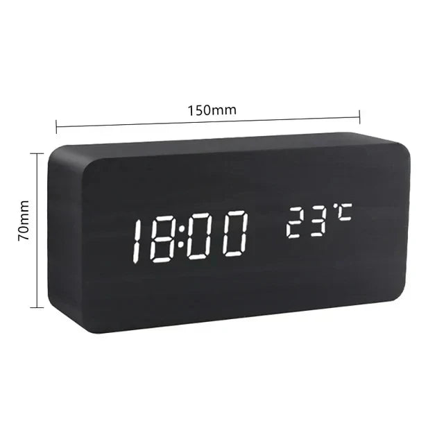Charms | Digital Wooden Alarm Clock | Including Temperature Display