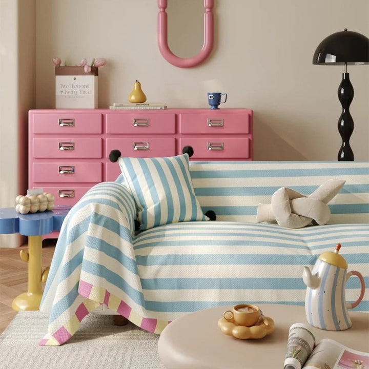Atelier Pastel Striped Sofa Cover
