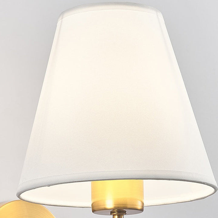 Contemporary Nordic Round Curved Rod Iron Fabric Shade 1-Light Wall Light Lamp for Living Room