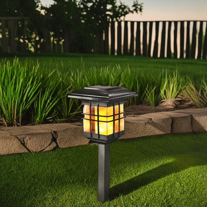 Modern Minimalist Column Plastic LED Solar Standing Floor Lamp For Garden |