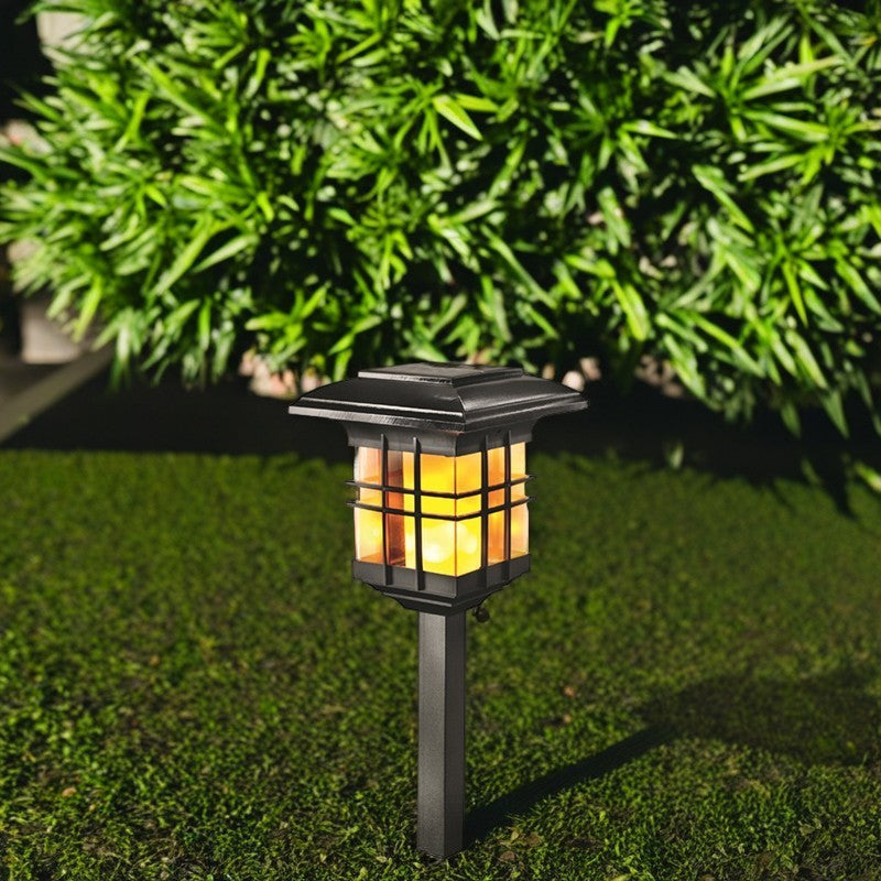 Modern Minimalist Column Plastic LED Solar Standing Floor Lamp For Garden |