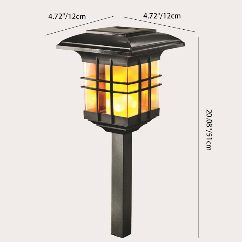 Modern Minimalist Column Plastic LED Solar Standing Floor Lamp For Garden |