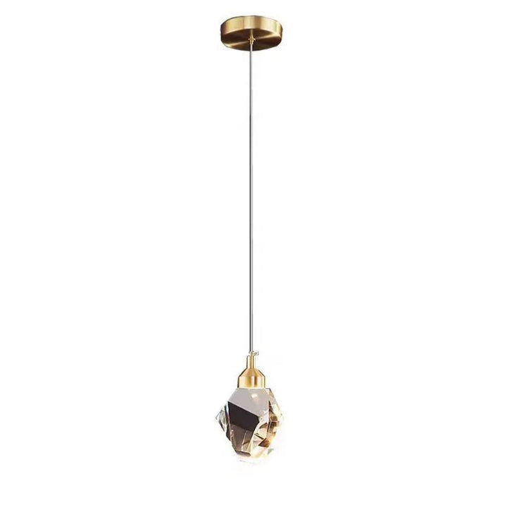 Luxury Diamond Cube Crystal Iron LED Pendant Light For Bedroom