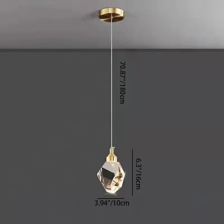 Luxury Diamond Cube Crystal Iron LED Pendant Light For Bedroom