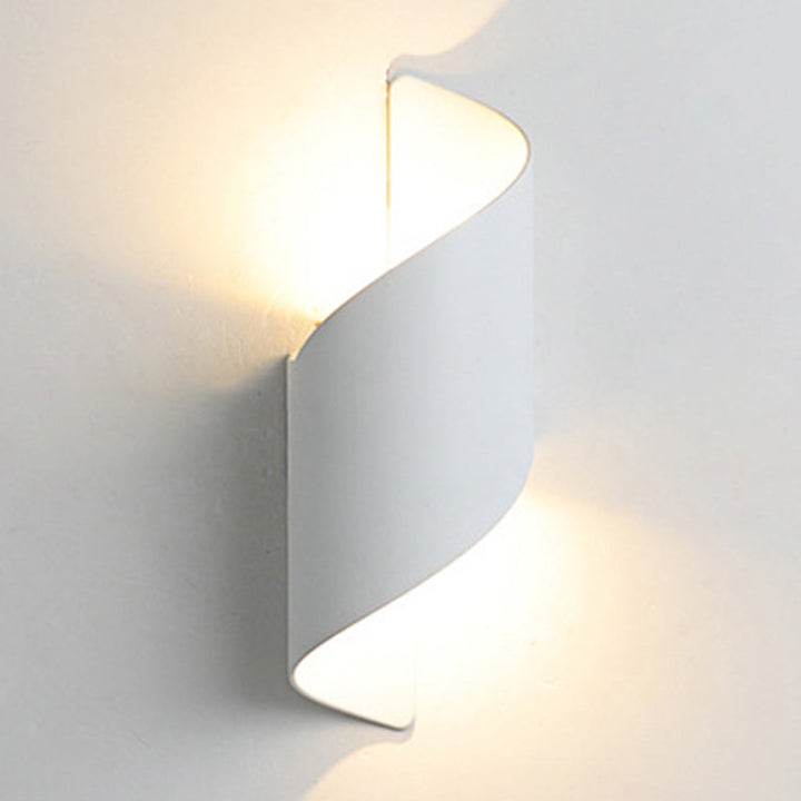 Modern Minimalist Waterproof Spiral Aluminum Acrylic LED Wall Light for Bedroom