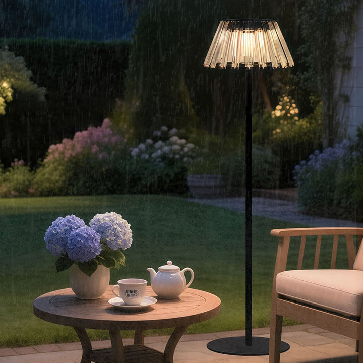 Contemporary Industrial Waterproof Solar USB Iron Glass Outdoor LED Standing Floor Lamp For Garden |