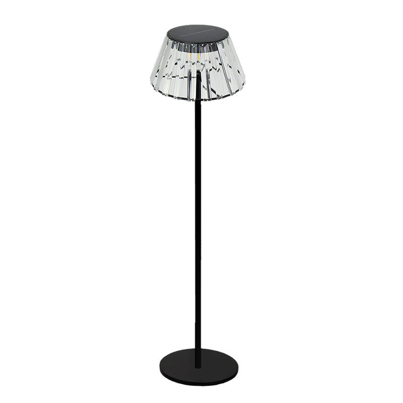 Contemporary Industrial Waterproof Solar USB Iron Glass Outdoor LED Standing Floor Lamp For Garden |