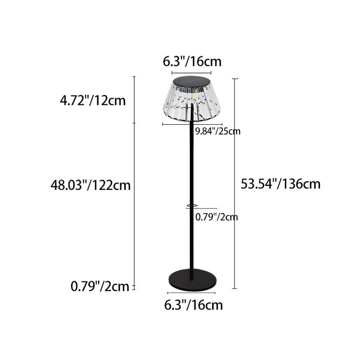 Contemporary Industrial Waterproof Solar USB Iron Glass Outdoor LED Standing Floor Lamp For Garden |