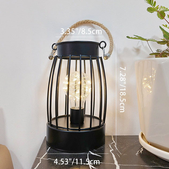 Modern Minimalist Vertical Striped Square Round Iron LED Table Lamp For Living Room