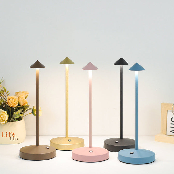 Modern Simplicity Triangle Cone Round Acrylic Cylinder Iron LED Table Lamp for the Living Room