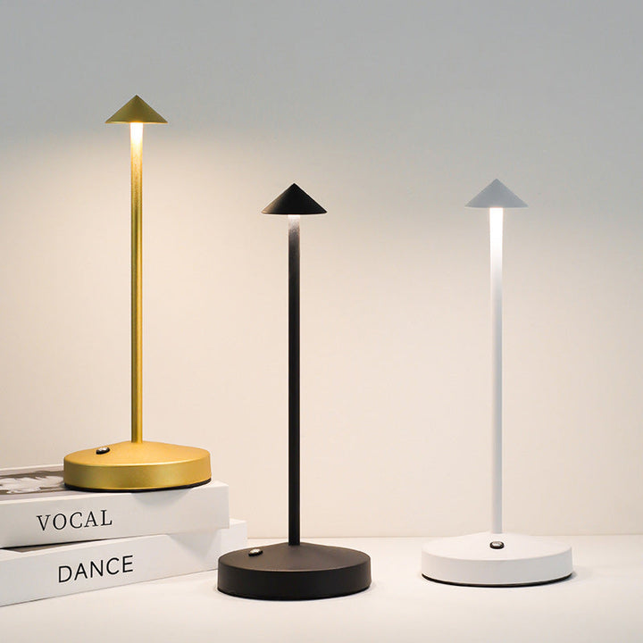 Modern Simplicity Triangle Cone Round Acrylic Cylinder Iron LED Table Lamp for the Living Room