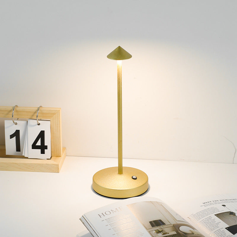 Modern Simplicity Triangle Cone Round Acrylic Cylinder Iron LED Table Lamp for the Living Room