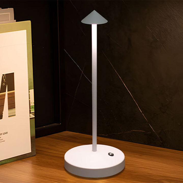 Modern Simplicity Triangle Cone Round Acrylic Cylinder Iron LED Table Lamp for the Living Room