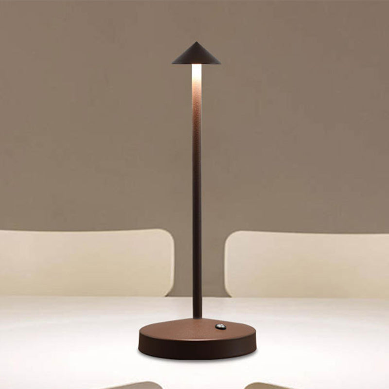 Modern Simplicity Triangle Cone Round Acrylic Cylinder Iron LED Table Lamp for the Living Room
