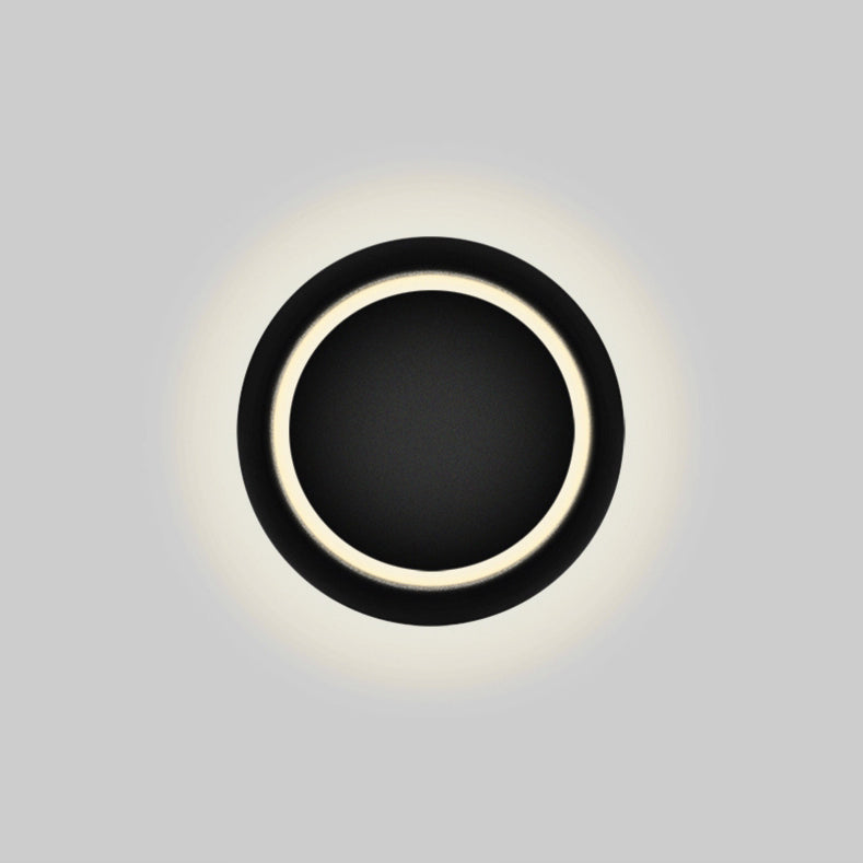 Contemporary Nordic Iron Round Eclipse Rotatable LED Wall Light for Nightstand
